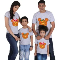 Halloween Family Matching Tops Cartoon Pumpkin Mouse Happy Halloween Family T-shirt