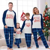 Christmas Matching Family Pajamas Believe Hope Santa Reindeer Blue Pajamas Set