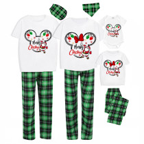Christmas Matching Family Pajamas Cartoon Mouse Merry Christmas Santa Green Pajamas Set