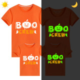 Halloween Family Matching Noctilucent Tops Pumpkin Boo Happy Halloween Luminous Family T-shirt
