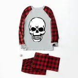 Halloween Family Matching Noctilucent Skull Happy Halloween Luminous Gray Pajamas Set
