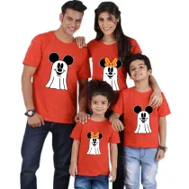 Halloween Family Matching Tops Cartoon Ghost Mouse Happy Halloween Family T-shirt