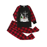 Christmas Matching Family Pajamas Snow Three Gnomies Christ Black Short Pajamas Set