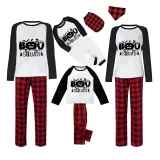 Halloween Family Matching Pajamas Pumpkin Boo Squad Happy Halloween Black Red Plaids Pajamas Set