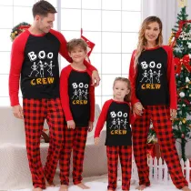 Halloween Family Matching Pajamas Boo Skeleton Crew Happy Halloween Black Pajamas Set