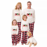 Christmas Matching Family Pajamas Cartoon Mouse Love Christmas White Pajamas Set