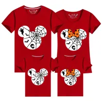 Halloween Family Matching Tops Cartoon Faceless Spider Web Mouse Happy Halloween Family T-shirt
