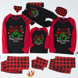 Christmas Matching Family Pajamas Cartoon Mouse Castle Santa Deer Black Red Pajamas Set