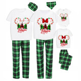 Christmas Matching Family Pajamas Cartoon Mouse Believe Tree Green Pajamas Set