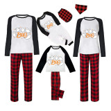 Halloween Family Matching Pajamas Ghost Boo Happy Halloween Black Red Plaids Pajamas Set