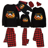 Halloween Family Matching Pajamas Spider Web Bandage Pumpkin Happy Halloween Black Pajamas Set