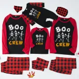 Halloween Family Matching Pajamas Boo Skeleton Crew Happy Halloween Black Pajamas Set