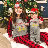 Christmas Matching Family Pajamas Christmas Begins with Christ Devout Christians Gray Pajamas Set