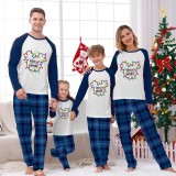 Christmas Matching Family Pajamas Cartoon Mouse Merry and Bright-light Blue Pajamas Set