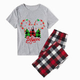 Christmas Matching Family Pajamas Cartoon Mouse Believe Tree Short Pajamas Set