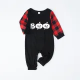Halloween Family Matching Noctilucent Pumpkin Boo Happy Halloween Luminous Gray Pajamas Set
