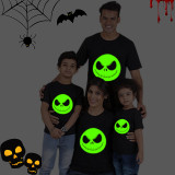 Halloween Family Matching Noctilucent Tops Skeleton The Nightmare Before Christmas Luminous Family T-shirt