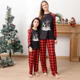 Christmas Matching Family Pajamas Snow Three Gnomies Christ Black Short Pajamas Set