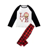 Christmas Matching Family Pajamas Love Jesus Plaids Pants Pajamas Set