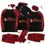 Christmas Matching Family Pajamas Believe Snowman Black Long Pajamas Set