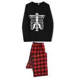 Halloween Family Matching Noctilucent Skeleton Ribs Happy Halloween Luminous Gray Pajamas Set