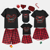 Christmas Matching Family Pajamas Cartoon Mouse Snowflake 2023 Black Long Pajamas Set