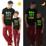 Halloween Family Matching Noctilucent Boo Skeleton Crew Happy Halloween Luminous Back Pajamas Set