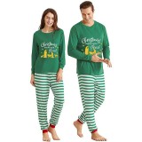 Christmas Matching Family Pajamas Christmas Begins with Christ Devout Christians Green Sreipes Pajamas Set