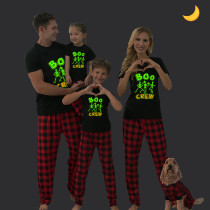 Halloween Family Matching Noctilucent Boo Skeleton Crew Happy Halloween Luminous Back Pajamas Set