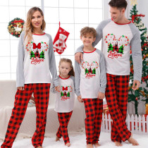 Christmas Matching Family Pajamas Cartoon Mouse Believe Tree White Pajamas Set