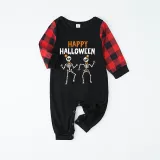 Halloween Family Matching Pajamas Dancing Skeleton Happy Halloween Black Pajamas Set