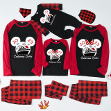 Christmas Matching Family Pajamas Cartoon Mouse 2023 Family Christmas Cruise Black White Plaids Pajamas Set