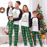 Christmas Matching Family Pajamas Cartoon Mouse Light String Tree Green Pajamas Set