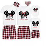 Christmas Matching Family Pajamas Cartoon Mouse 2023 Family Christmas Cruise White Short Pajamas Set