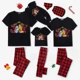 Christmas Matching Family Pajamas Joy with Christians Black Short Pajamas Set