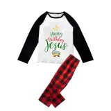 Christmas Matching Family Pajamas Happy Birthday Jesus Plaids Pants Pajamas Set