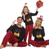 Halloween Family Matching Pajamas Ghost Pumpkin Cat Bats Happy Halloween Black Pajamas Set