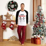 Halloween Family Matching Pajamas Dancing Skeleton Happy Halloween Black Red Plaids Pajamas Set
