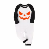 Halloween Family Matching Pajamas Pumpkin Ghost Face Happy Halloween Black Red Plaids Pajamas Set