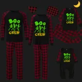 Halloween Family Matching Noctilucent Boo Skeleton Crew Happy Halloween Luminous Back Pajamas Set