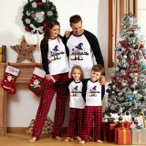 Halloween Family Matching Pajamas Witch Cat Broom Happy Halloween Black Red Plaids Pajamas Set