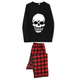 Halloween Family Matching Noctilucent Skull Happy Halloween Luminous Gray Pajamas Set