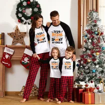 Halloween Family Matching Pajamas Trick Sooply Happy Halloween Black Red Plaids Pajamas Set