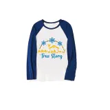 Christmas Matching Family Pajamas Christians Jesus Story Blue Pajamas Set