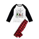 Christmas Matching Family Pajamas Snow Three Gnomies Christ Plaids Pants Pajamas Set