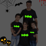 Halloween Family Matching Noctilucent Tops Boo Skeleton Crew Happy Halloween Luminous Family T-shirt