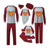 Halloween Family Matching Pajamas Cartoon Pumpkin Mouse Happy Halloween Gray Pajamas Set
