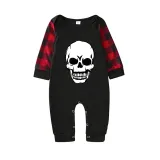 Halloween Family Matching Noctilucent Skull Happy Halloween Luminous Back Pajamas Set