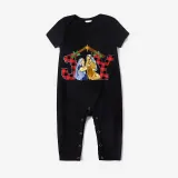 Christmas Matching Family Pajamas Joy with Christians Black Short Pajamas Set