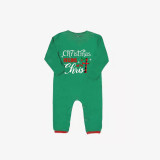 Christmas Matching Family Pajamas Christmas Begins with Christ Green Stripes Pajamas Set